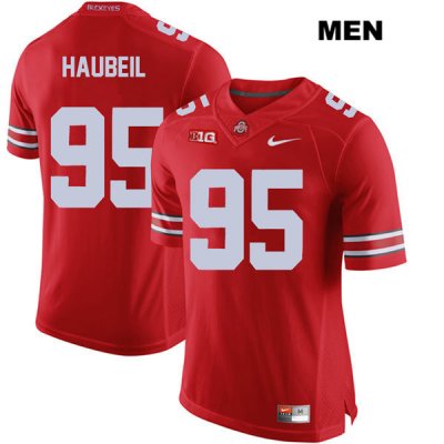 Men's NCAA Ohio State Buckeyes Blake Haubeil #95 College Stitched Authentic Nike Red Football Jersey JX20B63JU